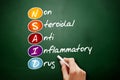 NSAID - nonsteroidal anti-inflammatory drug acronym, concept on blackboard Royalty Free Stock Photo