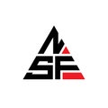NSF triangle letter logo design with triangle shape. NSF triangle logo design monogram. NSF triangle vector logo template with red Royalty Free Stock Photo
