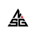 NSG triangle letter logo design with triangle shape. NSG triangle logo design monogram. NSG triangle vector logo template with red Royalty Free Stock Photo