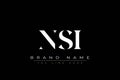 NSI abstract letter logo design Royalty Free Stock Photo