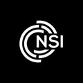 NSI letter logo design. NSI monogram initials letter logo concept. NSI letter design in black background Royalty Free Stock Photo