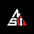 NSI triangle letter logo design with triangle shape. NSI triangle logo design monogram. NSI triangle vector logo template with red Royalty Free Stock Photo