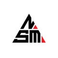 NSM triangle letter logo design with triangle shape. NSM triangle logo design monogram. NSM triangle vector logo template with red Royalty Free Stock Photo