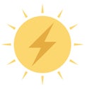 Solar Energy, Solar Power Color Isolated Vector Icon Royalty Free Stock Photo