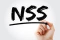 NSS - Network Security Services acronym with marker, technology concept background Royalty Free Stock Photo