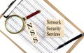 NSS - Network Security Services text on wooden block on chart background Royalty Free Stock Photo