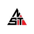 NST triangle letter logo design with triangle shape. NST triangle logo design monogram. NST triangle vector logo template with red Royalty Free Stock Photo