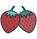 Strawberry Line Vector Isolated Icon customized and editable
