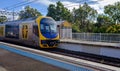 NSW, Australia, 2019 Australian commuter train at train station platform