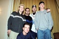 NSYNC, Lance Bass, JC Chasez, Joey Fatone, Chris Kirkpatrick and Justin Timberlake during the photo session Royalty Free Stock Photo