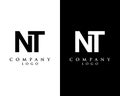 NT, TN initial letter logotype company logo modern design vector Royalty Free Stock Photo
