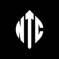 NTC circle letter logo design with circle and ellipse shape. NTC ellipse letters with typographic style. The three initials form a Royalty Free Stock Photo