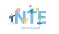 NTE, Not To Exceed. Concept with keywords, letters and icons. Flat vector illustration. Isolated on white background.
