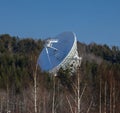 ÃÂntenna of the RTF-32 full-rotation precision radio telescope over the forest against the blue sky