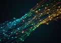 nterconnected network of glowing nodes forms intricate web-like pattern against Royalty Free Stock Photo