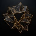 Nterconnected triangular facets, glowing with golden edges against a Royalty Free Stock Photo
