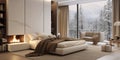 nterior design of modern cozy bedroom