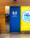 nterior view of an All gender family restroom at Newark International AirportÃ¢â¬â¢s modern Terminal Royalty Free Stock Photo