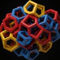nterlocking geometric structures form a complex arrangement, using pentagonal Royalty Free Stock Photo