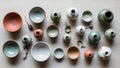 Nterspersed among the ceramics adding a natural element to the Royalty Free Stock Photo