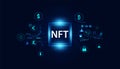 NTF Digital Image Concept NFT Digital Finance Irreplaceable Token The only original art in the system. On a modern Royalty Free Stock Photo