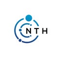 NTH letter technology logo design on white background. NTH creative initials letter IT logo concept. NTH letter design