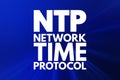 NTP - Network Time Protocol acronym, technology concept background Royalty Free Stock Photo