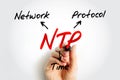 NTP - Network Time Protocol acronym, technology concept background Royalty Free Stock Photo