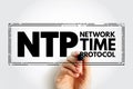 NTP Network Time Protocol - networking protocol for clock synchronization between computer systems over packet-switched, variable- Royalty Free Stock Photo
