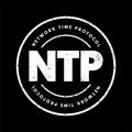 NTP Network Time Protocol - networking protocol for clock synchronization between computer systems over packet-switched, variable- Royalty Free Stock Photo