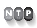 NTP Network Time Protocol - networking protocol for clock synchronization between computer systems over packet-switched, variable- Royalty Free Stock Photo