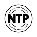 NTP Network Time Protocol - networking protocol for clock synchronization between computer systems over packet-switched, variable- Royalty Free Stock Photo