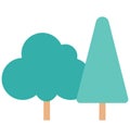 Trees, Garden Color Isolated Vector Icon Royalty Free Stock Photo