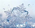 ntricate close-up of a snowflake showcasing its hexagonal structure. Royalty Free Stock Photo