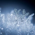 Ntricately detailed snowflake with a hexagonal central pattern and Royalty Free Stock Photo