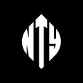 NTY circle letter logo design with circle and ellipse shape. NTY ellipse letters with typographic style. The three initials form a Royalty Free Stock Photo