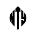NTY circle letter logo design with circle and ellipse shape. NTY ellipse letters with typographic style. The three initials form a Royalty Free Stock Photo