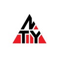 NTY triangle letter logo design with triangle shape. NTY triangle logo design monogram. NTY triangle vector logo template with red Royalty Free Stock Photo