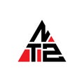 NTZ triangle letter logo design with triangle shape. NTZ triangle logo design monogram. NTZ triangle vector logo template with red Royalty Free Stock Photo