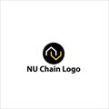 NU letter logo with chain connect symbolic