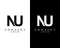 NU, UN initial letter logotype company logo modern design vector Royalty Free Stock Photo