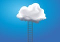 Concept of the dream with a ladder and a white cloud.