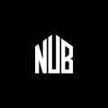 NUB letter logo design on BLACK background. NUB creative initials letter logo concept. NUB letter design.NUB letter logo design on