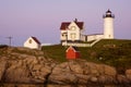 Nubble Lighthouse at Dusk Royalty Free Stock Photo