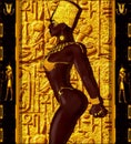 Nubian Princess. Standing against a gold background
