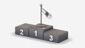Nuble 3D waving flag illustration on winner podium.