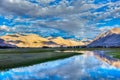 Nubra river in Nubra valley in Himalayas