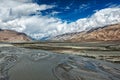 Nubra valley and river in Himalayas, Ladakh Royalty Free Stock Photo