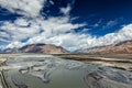 Nubra valley and river in Himalayas, Ladakh Royalty Free Stock Photo