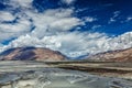 Nubra valley and river in Himalayas, Ladakh Royalty Free Stock Photo